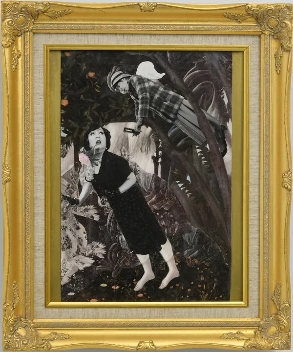 Yoshiko Shimada and BuBu de la Madeleine Exile from Eden, 1998 Colour copy, black & white photograph, paint for glass, gold dust, acrylic, frame 54.5 x 45 cm Depth: 6.5 cm