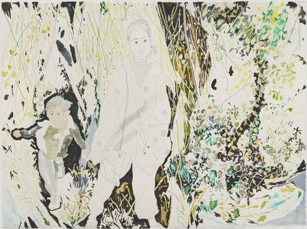 Chris Huen Sin-Kan Joel and Haze, 2021 Watercolour and coloured pencils on paper 56 x 76 cm