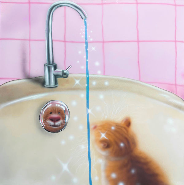 ¥ouada Bathroom Romance Generator 2, 2025 Acrylic on canvas 120 x 120 cm