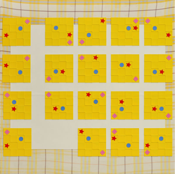 Zhao Yao A Painting of Thought III-408, 2024 Acrylic on found fabric 180 x 180 cm