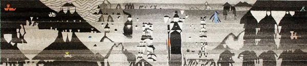 Nobuaki Takekawa Clam Landscape: Panorama, 2008 Stone, ink 138.5 x 650cm