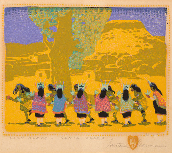 Gustave Baumann, Corn Dance - Santa Clara