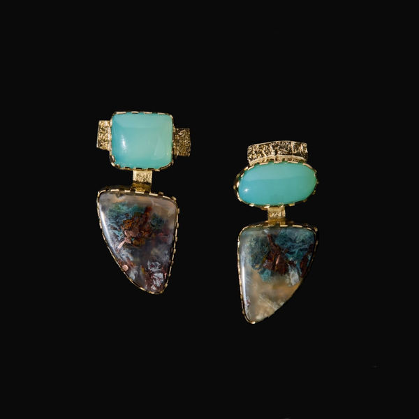 Yazzie Johnson and Gail Bird, Earrings, d. 2025