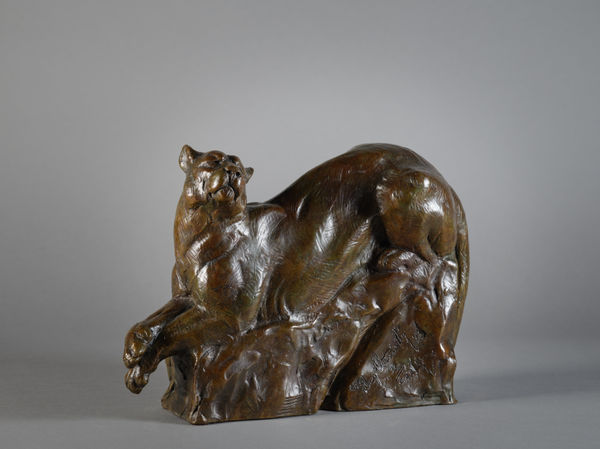 Dan Ostermiller Mountain Lion, d. 1993 7 1/2 x 10 w x 3 1/2 d inches