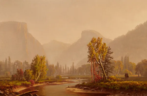 William Lewis Marple Riding Through Yosemite, c. 1870s 13 1/4 x 20 inches