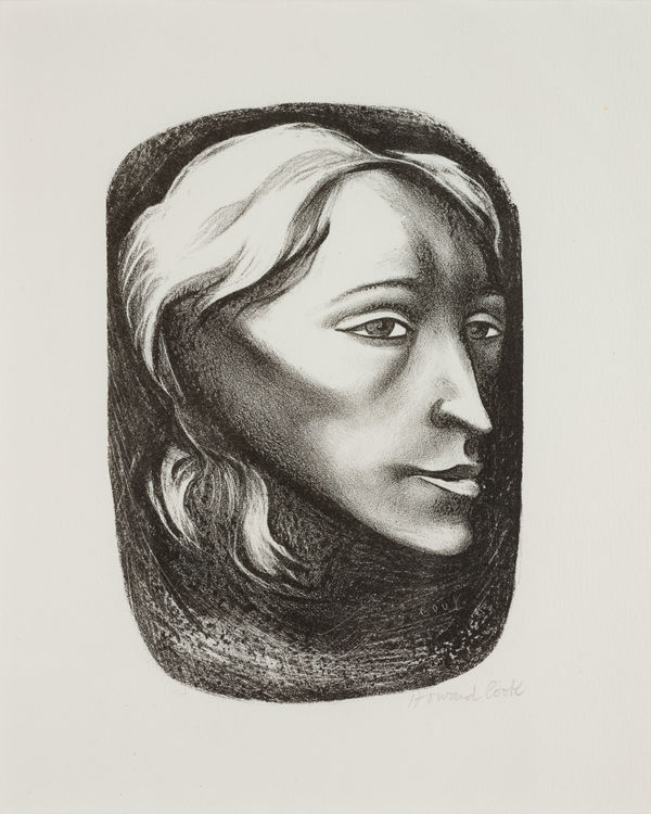 Howard Cook, Head of a Girl, c. 1948