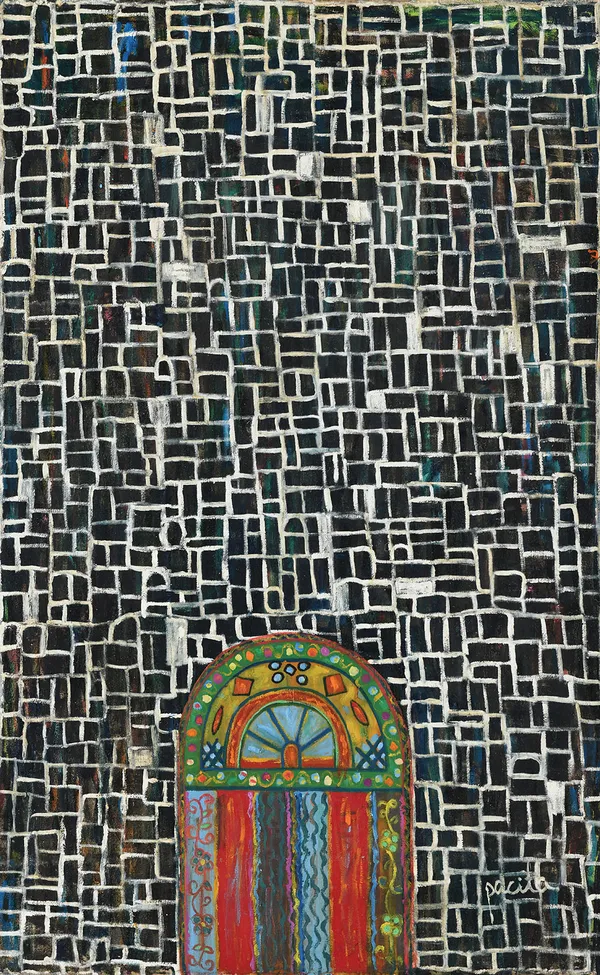 Black and white stones in old Sanaa II, 1999 Oil on canvas 63 x 39 in 160 x 99 cm