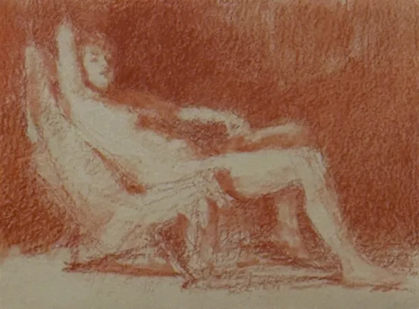 Fred Dalkey, Figure Slouching in Chair