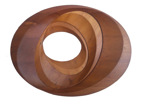Roger Toledo ELLIPSE from the Parergon series, 2011-2022 Reclaimed Cedar wood, oil and wax finish 21 1/4 x 28 3/8 x 4 in 54 x 72 x 10 cm