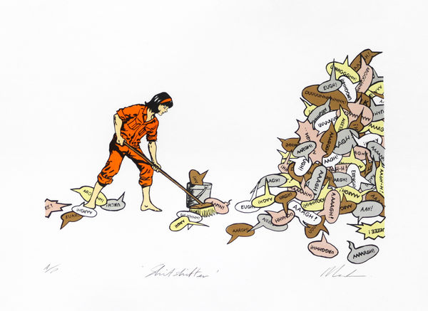 David Mach RA Shitshifter, 2021 Lithograph 43 x 53 cm (Framed) Image Size: 29.5 x 20 cm 11 5/8 x 7 7/8 in A/P (Ed of 30 + 10A/P)