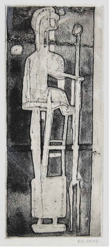 Robert Clatworthy Standing Figure, 1952 Etching 60 x 42 cm framed 23 5/8 x 16 1/2 x 1/8 in Edition 38 of 50