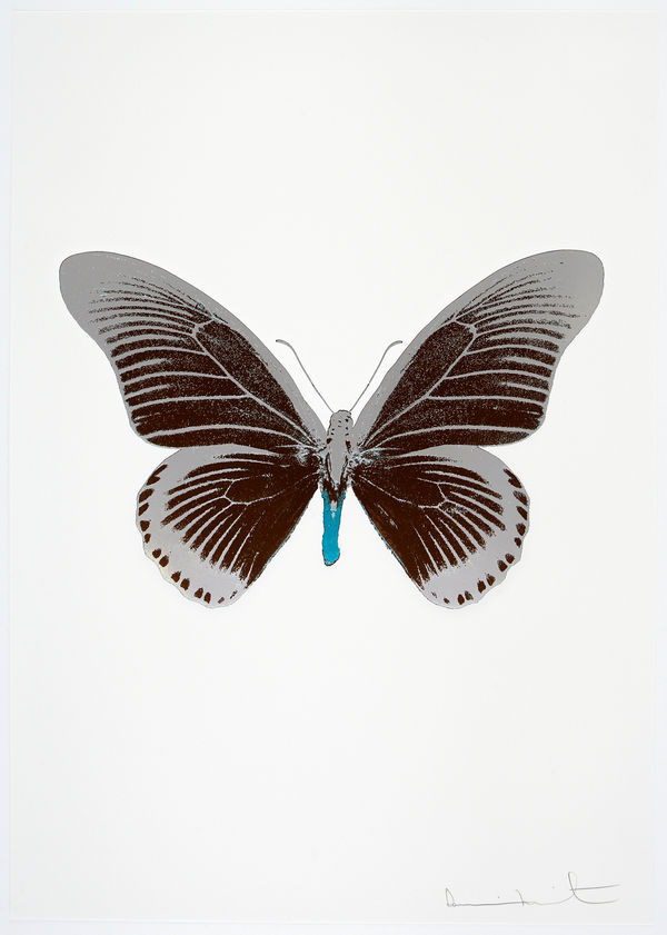 Damien Hirst, The Souls IV - Chocolate/Silver Gloss/Topaz Damien Hirst butterfly foil print for sale Damien Hirst print for sale , 2010