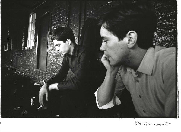 Kevin Cummins, Ian Curtis, Bernard Sumner, TJ Davidson’s Rehearsal Room, Little Peter Street, Manchester, 19 August 1979