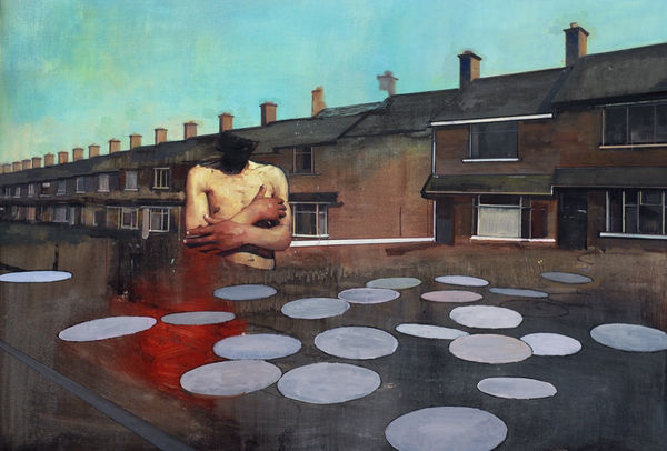 Andrew Hollis Torso with Houses and Circles, 2011 Oil and acrylic on linen. Signed and dated by the artist en verso. 120 x 170 cm 47.2 x 66.9 in