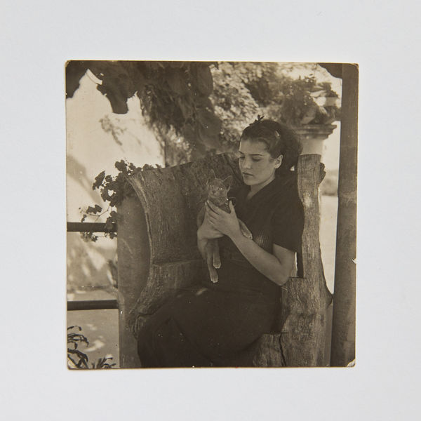 Dora Maar, Inès Sassier in an Olive Tree Trunk Armchair - Hôtel Vaste Horizon Mougins (Inès Sassier dans un Fauteuil en Tronc D’Olivier - Hôtel Vaste Horizon Mougins), Summer 1937