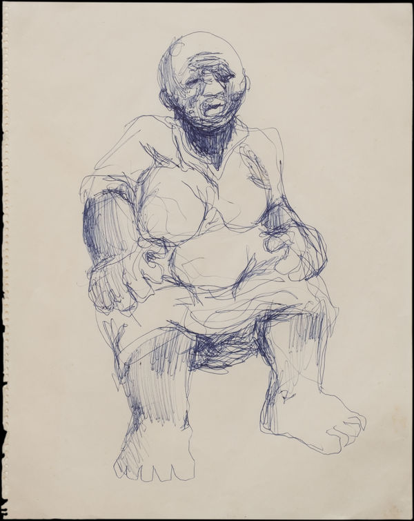 Dumile Feni, Untitled (Seated woman), c.1966