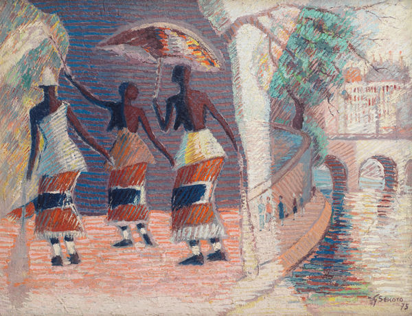 Gerard Sekoto, The Casamance Dancers and the River Seine, 1975