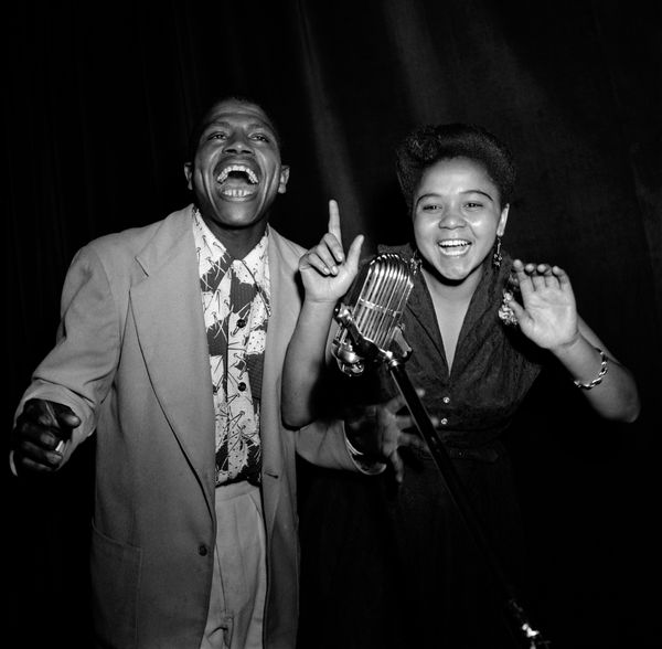 Bob Gosani, Isaac Peterson and Louisa Emmanuel performing, 1955