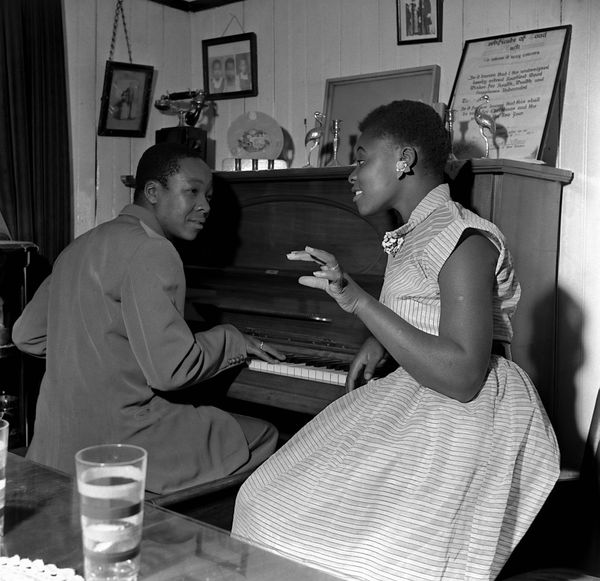 Bob Gosani, Dorothy Masuka at piano, c.1955