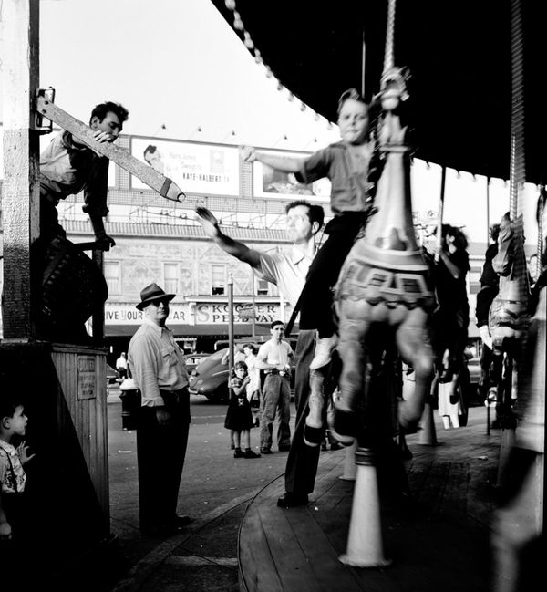Martin Elkort, Grabbing The Brass Ring, 1950 (Printed Later)