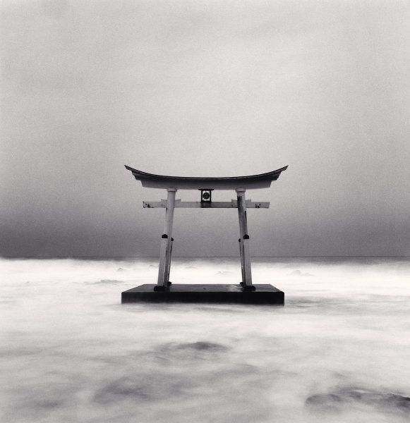 Michael Kenna Torii Gate, Study 3, Shosanbetsu, Hokkaido, 2014, Gelatin Silver Print Image: 8" x 8", Matted: 20" x 16" Edition of 25