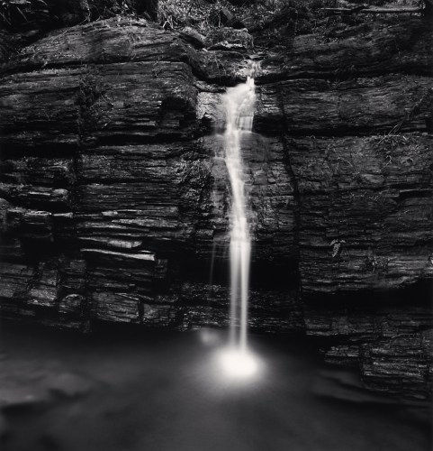 Michael Kenna Waterfall, Fujiideraji, Tokushima, Shikoku, Japan., 2003 Gelatin Silver Print Image 8 x 8, Matted 20" x 16" Edition of 45