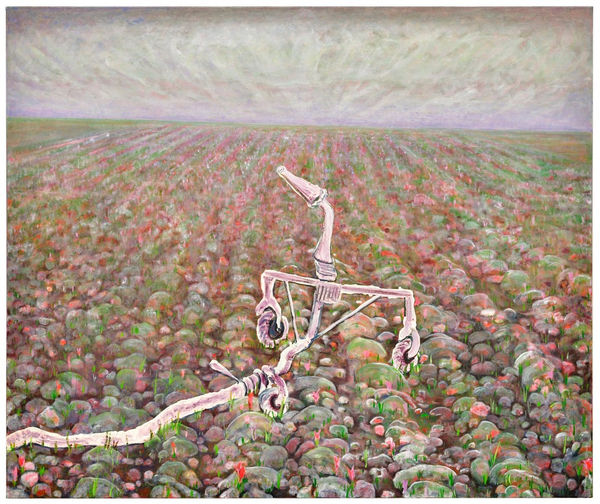 Andriu Deplazes, Sprinkler auf Feld, 2020