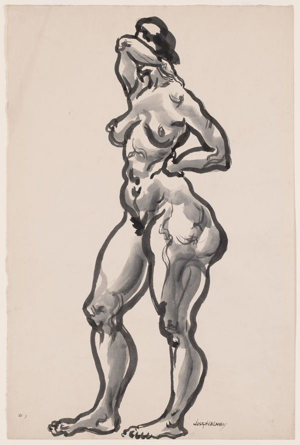 Joseph Delaney, Untitled (Standing Nude Covering Face), 1935, c.