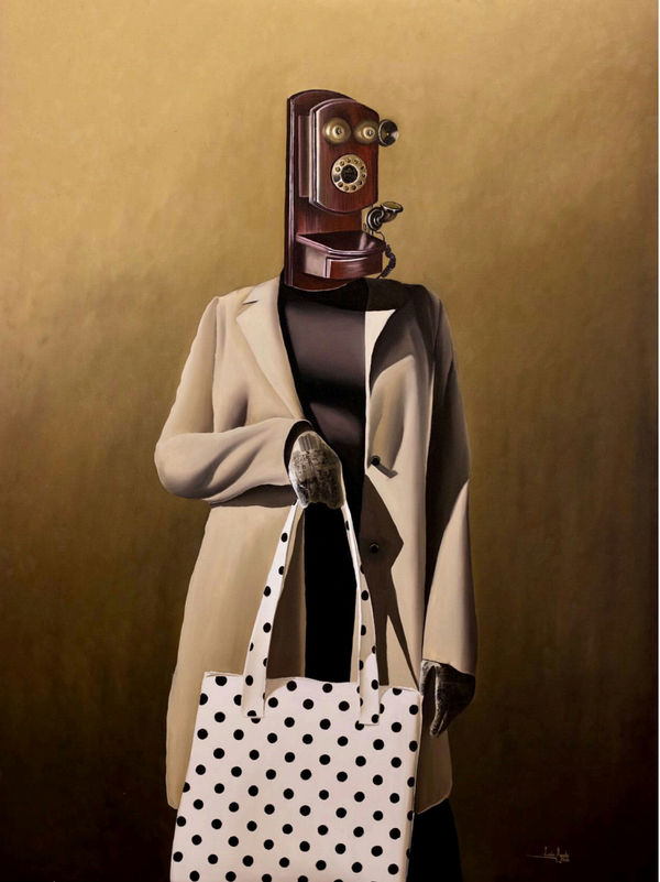 Luke Agada The South Side P.I., 2022 Oil and photo transfer on canvas 36 x 48 in. 91.4 x 121.9 cm