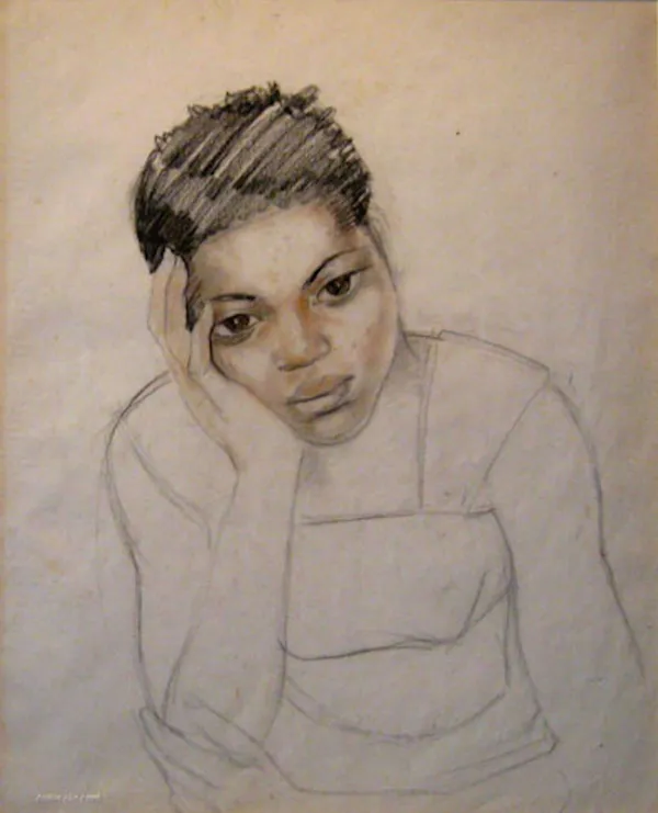 Alix Ayme, Portrait of a Young Woman Holding Her Head in Her Right Hand, 1963