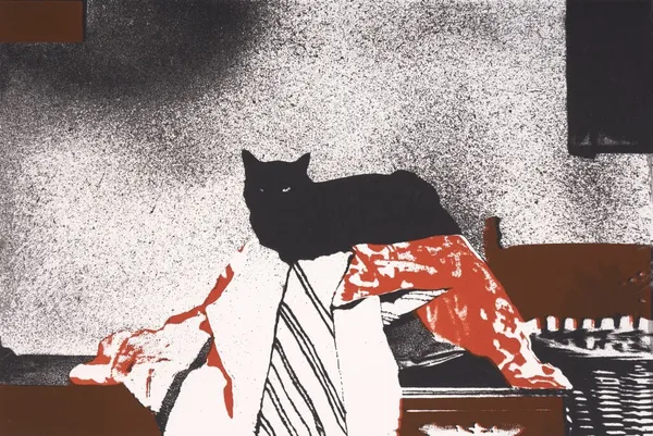 Mavis Pusey, Untitled Portrait of a Cat (Black, Orange, Brown)