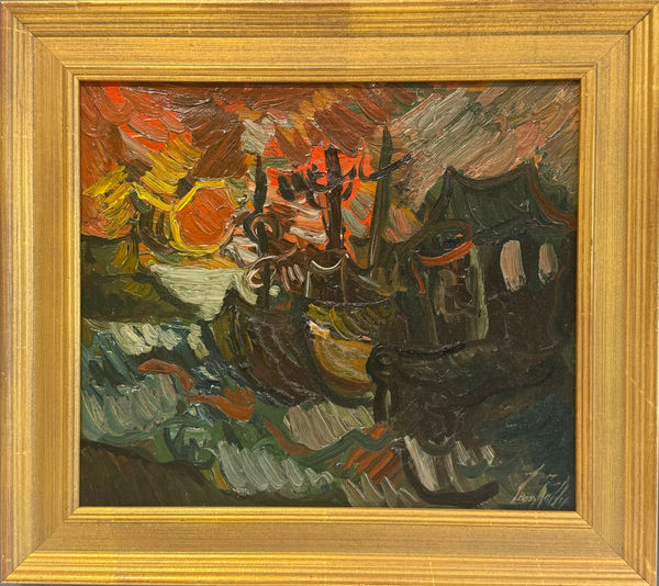 Leon Kelly, The Wharf at Evening (Fishing Boats), 1930