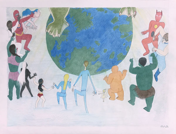 Shuvinai Ashoona, 148-1808 [Superheroes], 2014