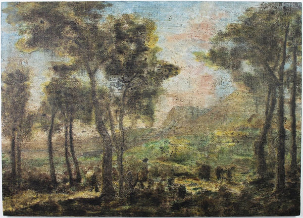 Ripley Whiteside, D'après / After Jan Both's Extensive Italianate landscape with a traveler and drovers on a road, a farmhouse and a village beyond, 2025