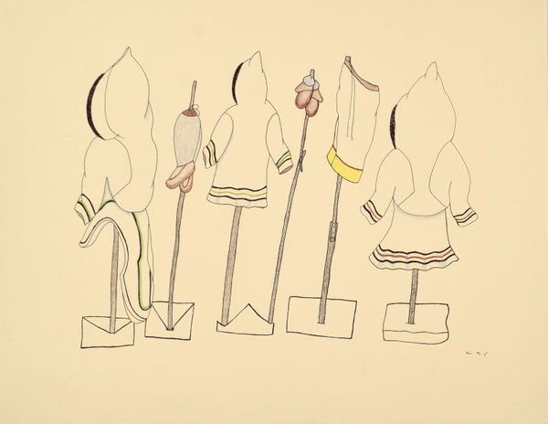 Untitled (032-4349), 1991- 1992 graphite, crayon de couleur et encre sur papier / graphite, colored pencil and ink on paper Napachie Pootoogook 20 x 26 in 50.6 x 66.2 cm