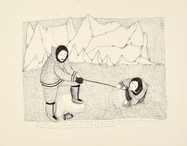 Untitled (032-5195), 1997- 1998 encre / ink Napachie Pootoogook 20 x 26 in 50.8 x 66 cm