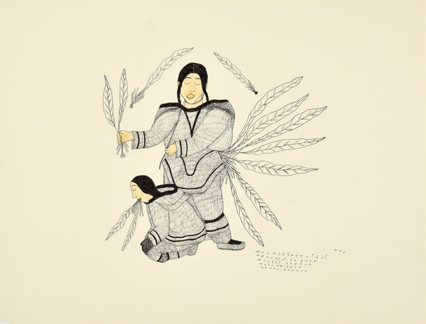 Untitled (032-5148), 1998-1999 crayon de couleur et encre sur papier / coloured pencil and ink on paper Napachie Pootoogook 20 x 26 in 50.8 x 66 cm