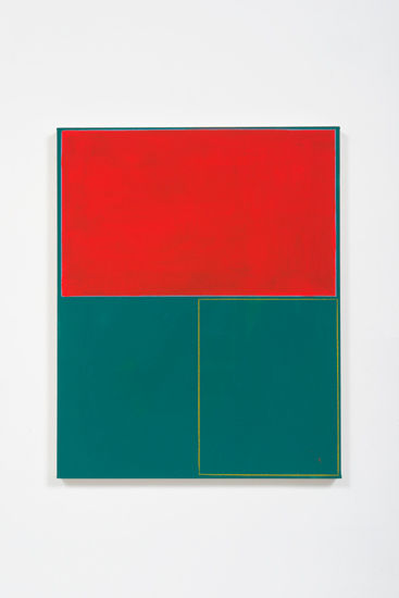 Matt Connors, Open 3/4s Bottom (red, green), 2015