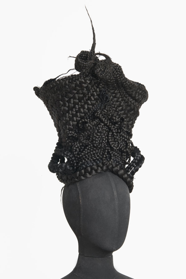 Joanne Petit-Frère, Empower Braid Crown (Woven, while reading bell hooks's "Rock My Soul"), 2020