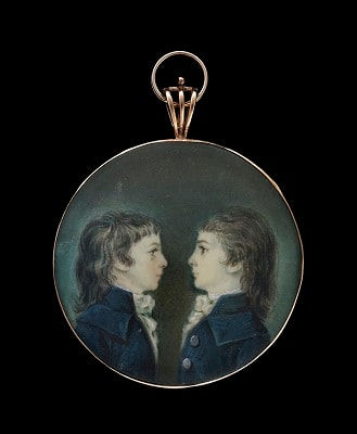French School, Portrait of Two Brothers, Louis and Charles de Rassi, Late 18th Century