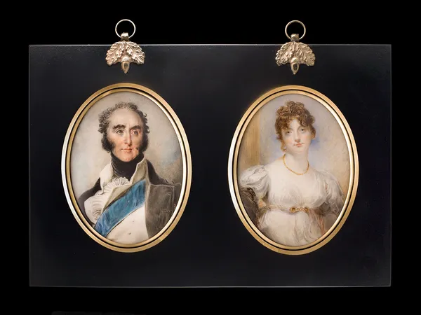 John Inigo Wright, A pair of portrait miniatures of John James Hamilton, 1st Marquess of Abercorn (1756-1818) and Anne, Marchioness of Abercorn (d. 1827), early 19th century