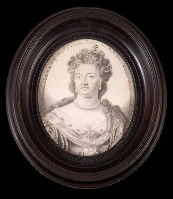 John Faber Sr., Plumbago portrait of Queen Anne (1665-1714), 1704