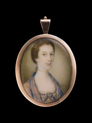 James Scouler, One of a pair of portrait miniatures of sisters, 1769