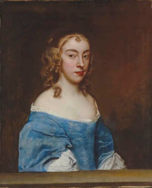 Peter Lely, Portrait of a young lady in a blue dress, 1650s