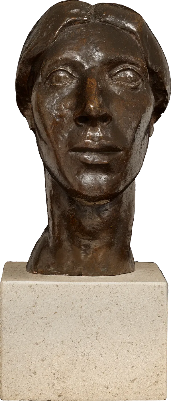 Frank Dobson Portrait head of Mary Jewels in Bronze in 1920 currently for sale at Philip mould & company