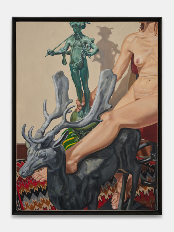Philip Pearlstein, Model with Lead Stag and Universal Pan, 2009