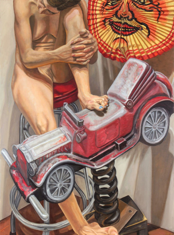 Philip Pearlstein, Model with Auto Spring Rider and Paper Lantern, 2016