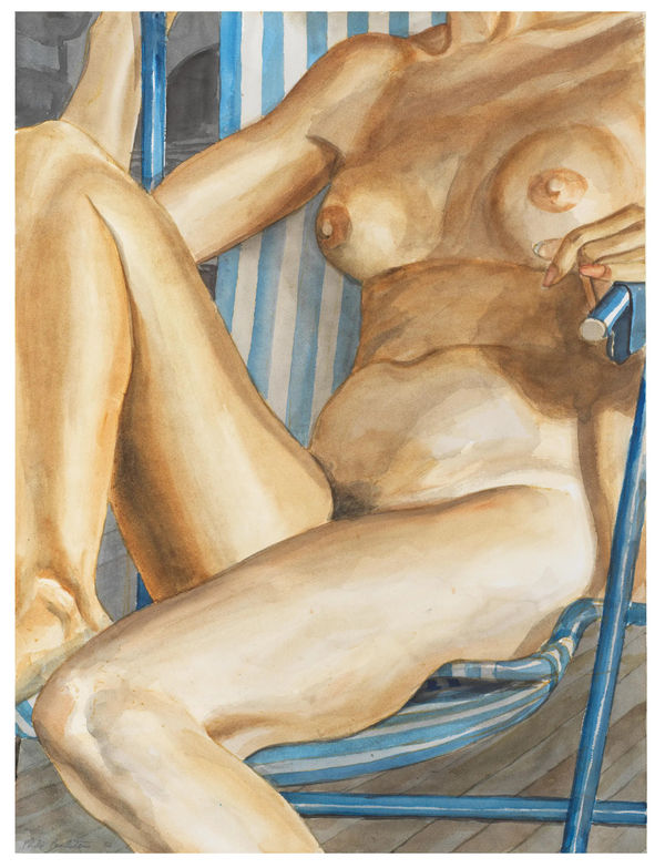 Philip Pearlstein, Seated Female Nude , 1986