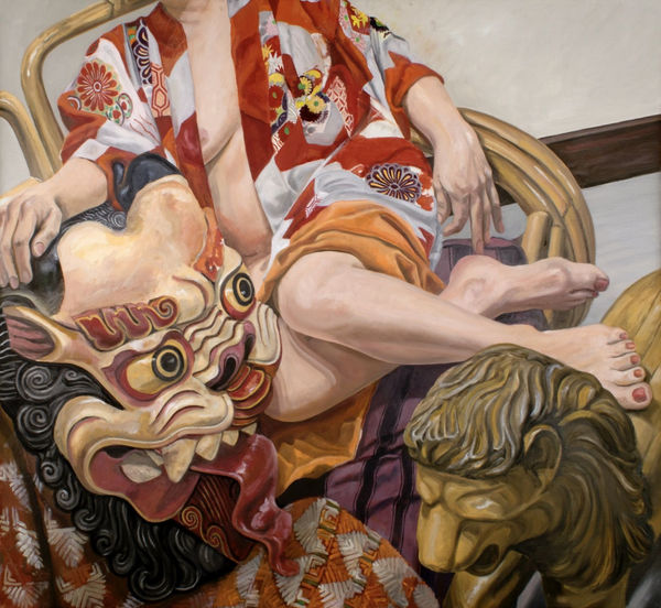 Philip Pearlstein, Model with Indonesian Mask, 2015