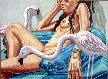 Philip Pearlstein, Model and Flamingo, 2006